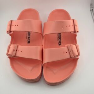 Arizona EVA Coral Peach Two Bar Mules Size 10
